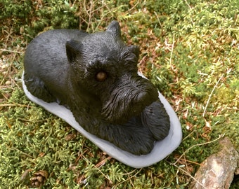 Schnauzer Statue, Schnauzer Dogs, Concrete Dog Statue, Cement
