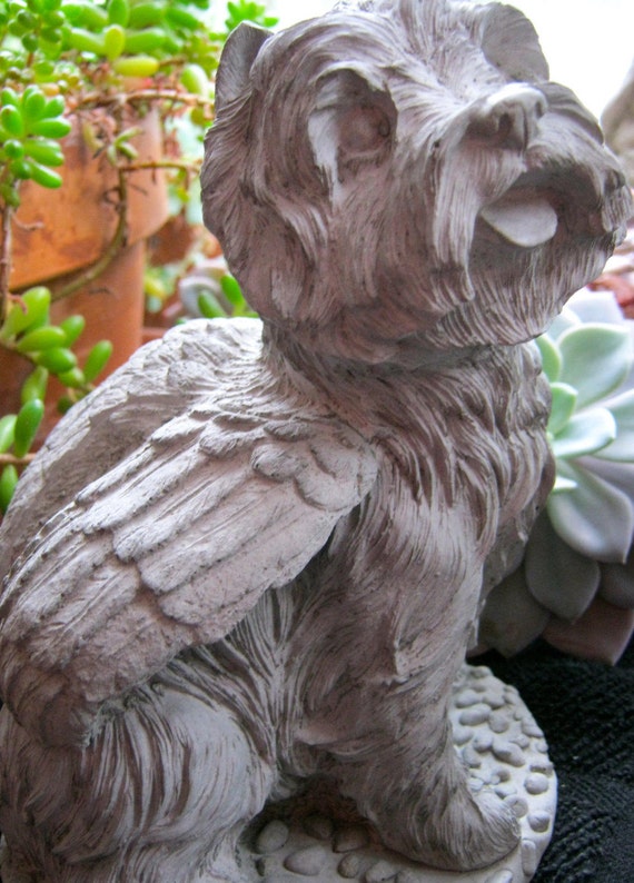 Westie Angel Statue Concrete West Highland Terrier Cement Westie Angel Statue Concrete West, Pet Memorial Garden Statues