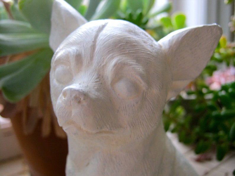 Chihuahua Statue Concrete Chihuahua Pet Memorial White Toy | Etsy