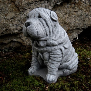 shar pei dog statue