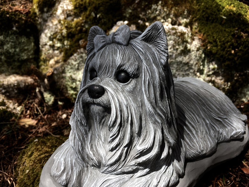 Yorkshire Terrier Statue Yorkie Statue Dog Statues Concrete Etsy