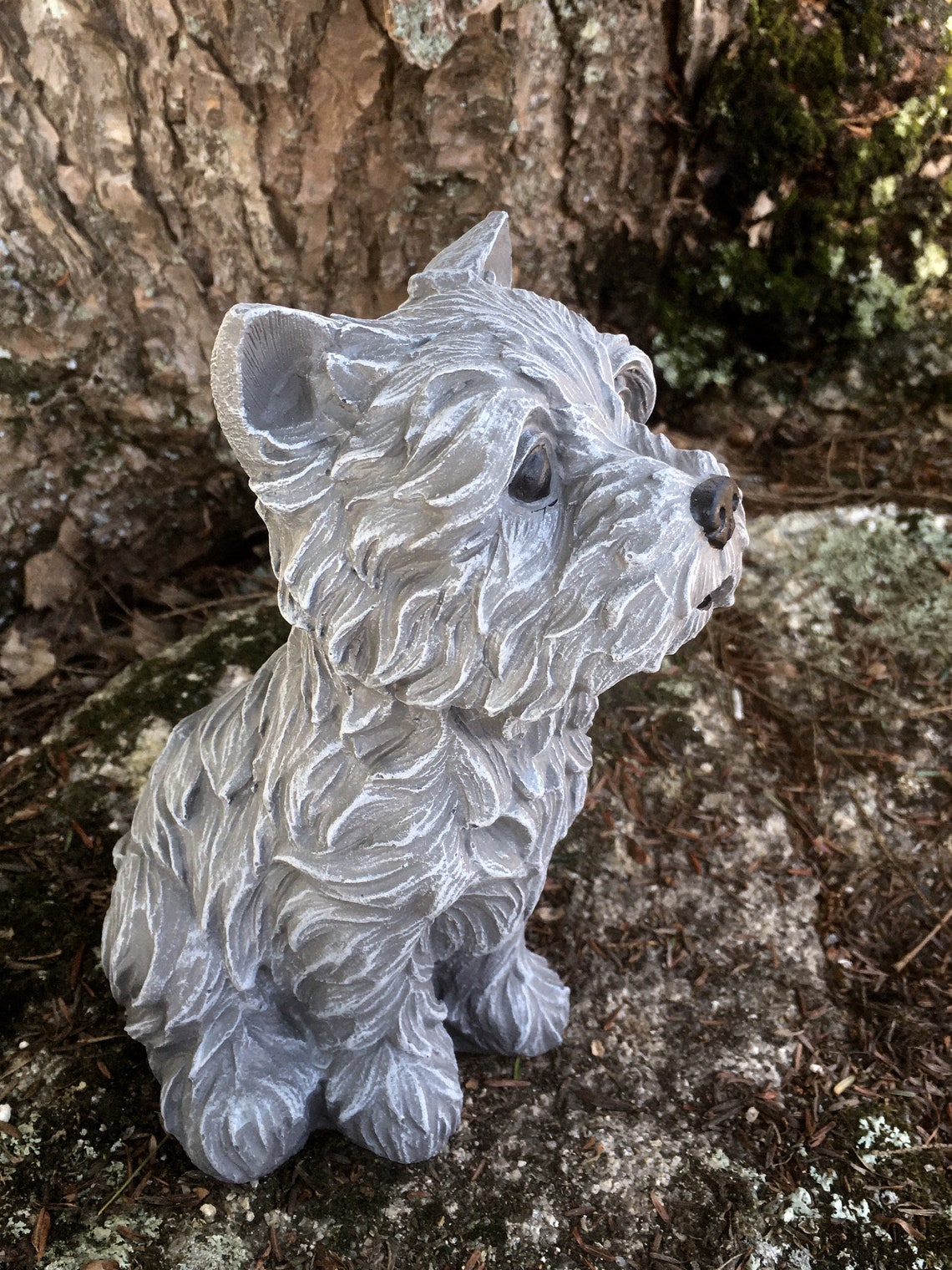Yorkshire Terrier Concrete Statue Garden Statue Yorkie Etsy