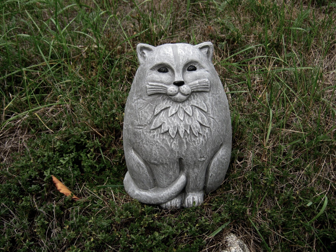 Cat Statue, Large Concrete Garden Cats, Cement Cat Figure, Garden Decor, Concrete Cat Statues