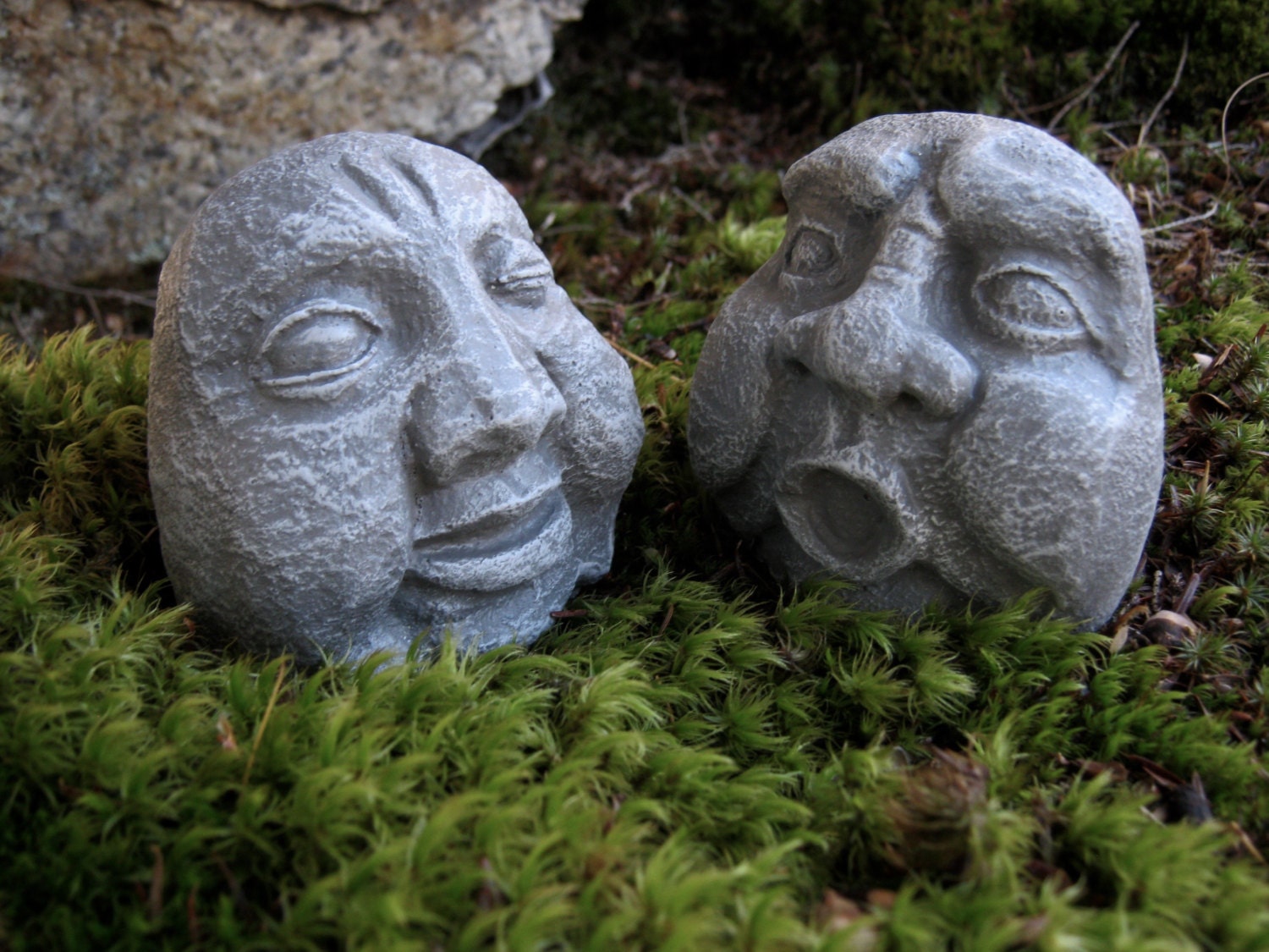 Rock Faces Flower Pot Men Two Funny Faces Concrete Rocks - Etsy Canada Rock Faces Flower Pot Men Two Funny Faces Concrete Rocks - Etsy Canada