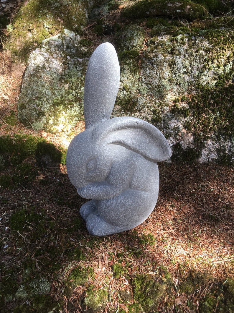 Rabbit Statue Concrete Garden Rabbits Garden Decor Cement | Etsy