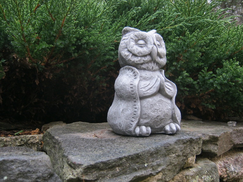 Owl Statue Buddha Like Owl Wise Owl Buddha Meditating Owl Etsy