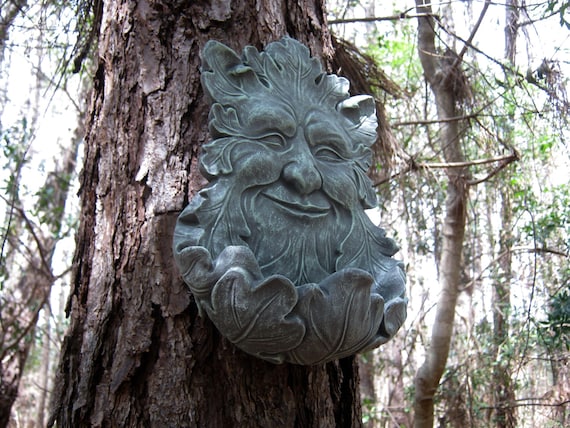 Green Man Hanging Feeder Concrete Planter Succulent Garden Etsy