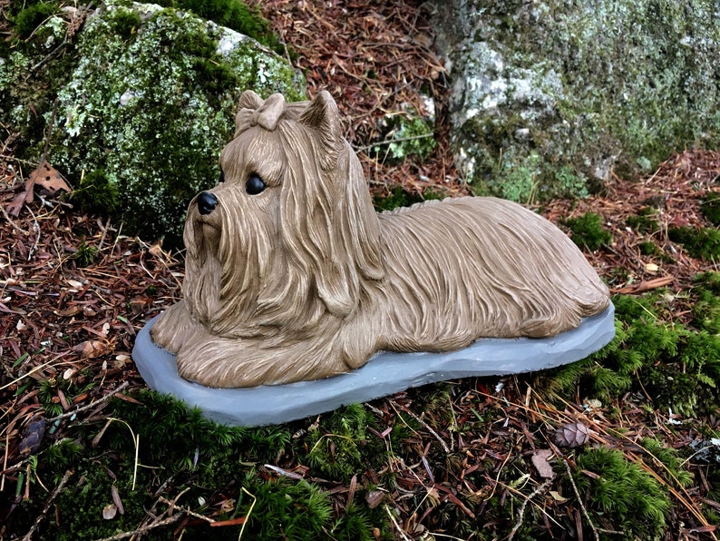 Yorkshire Terrier Yorkie Statue Dog Statue Concrete Yorkie Etsy