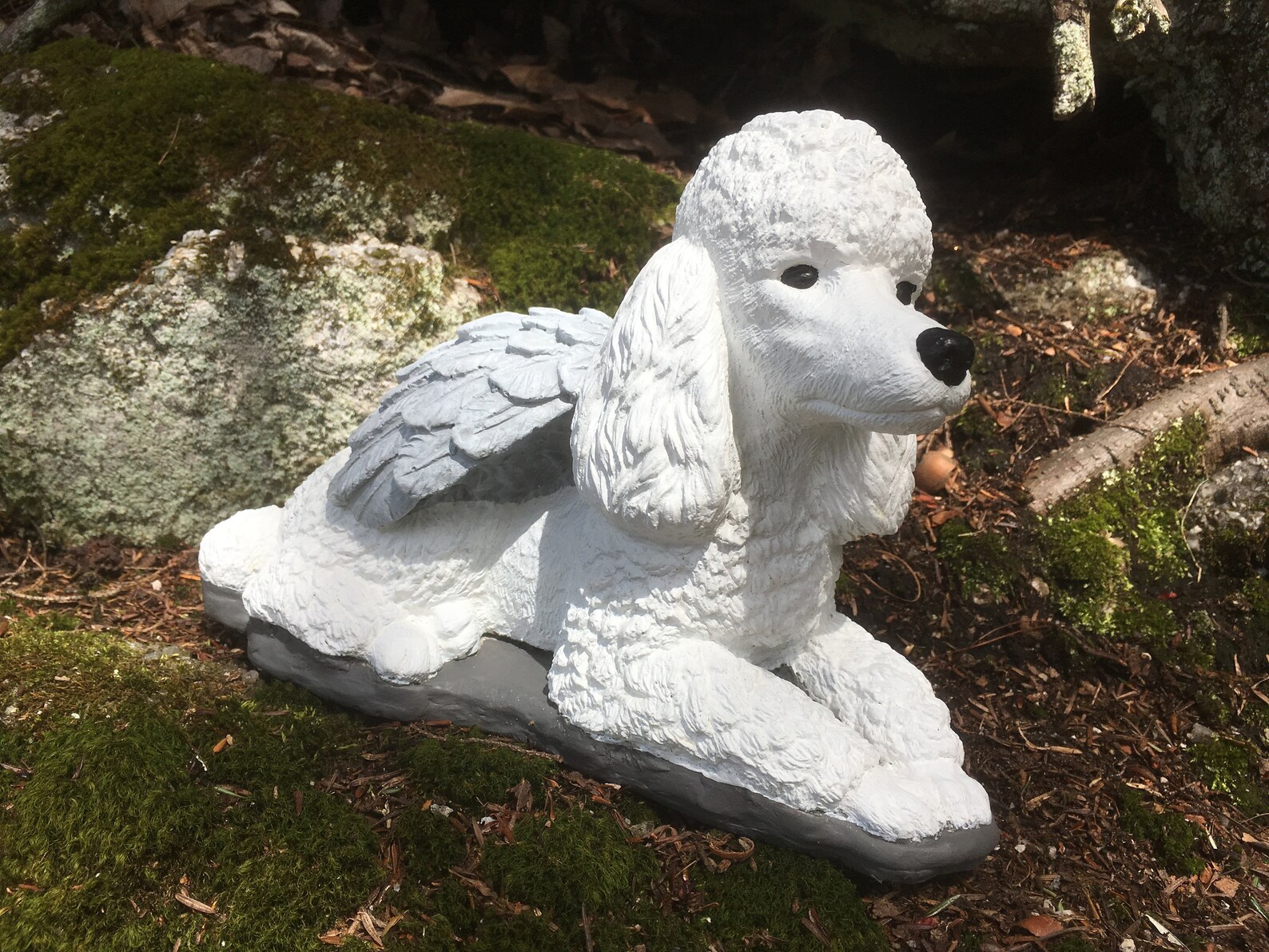 Poodle Statue Concrete Poodle Angel Statue Pet Memorial Etsy