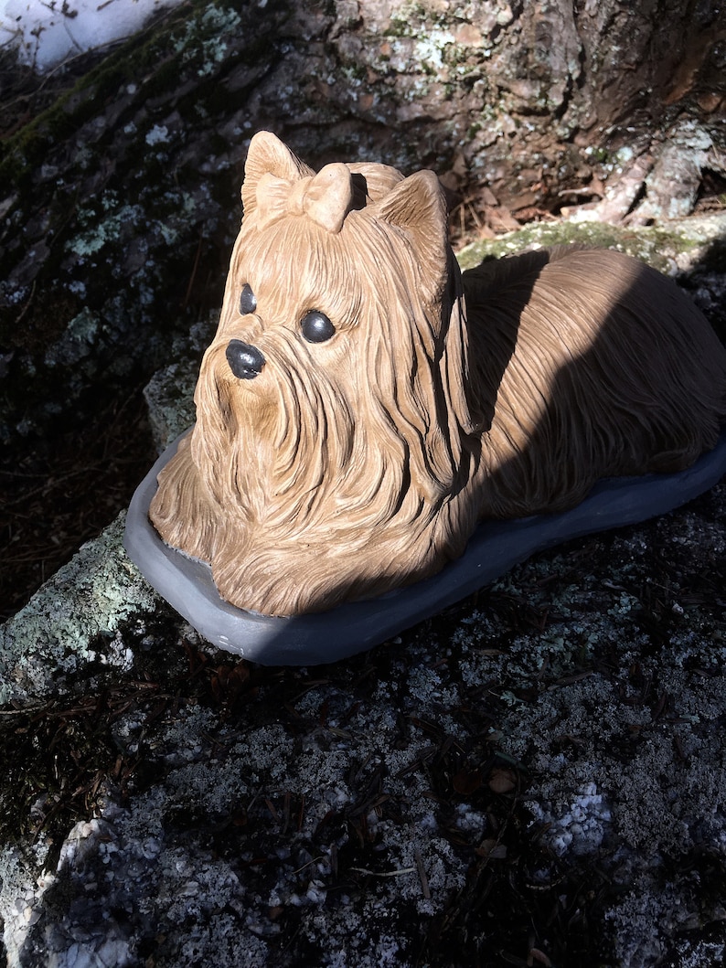 Yorkshire Terrier Yorkie Statue Dog Statue Concrete Yorkie Etsy