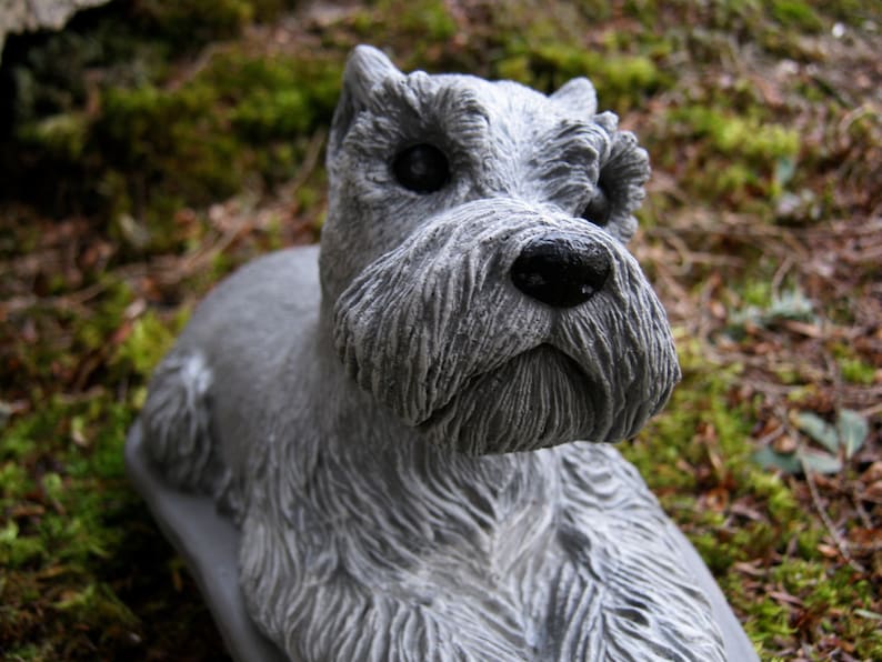 Schnauzer Statue Schnauzer Dogs Concrete Dog Statue Cement Etsy