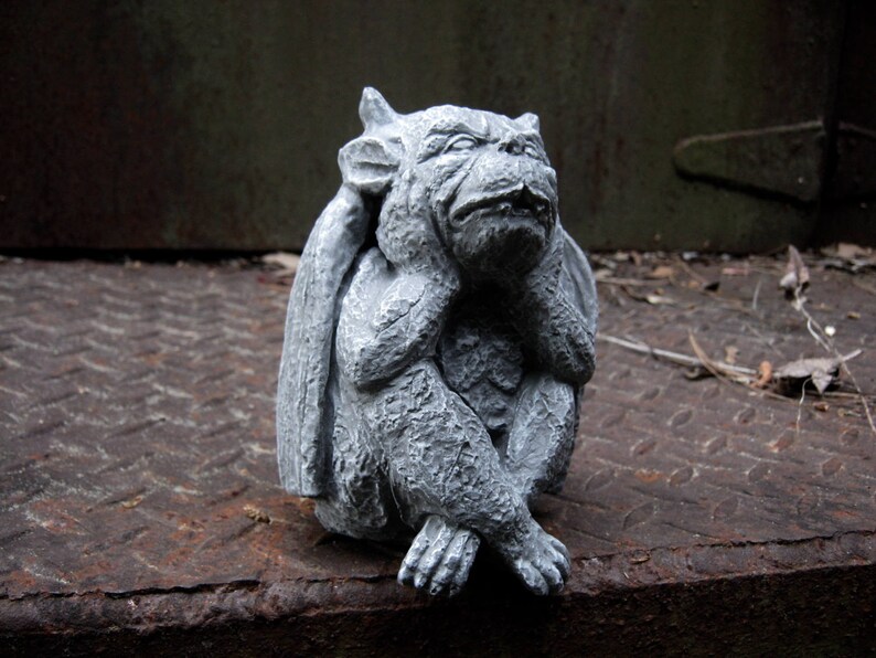 Gargoyle Statue, Stone Gargoyle, Concrete Garden Decor, Outdoor Gargoyle, Concrete Statues, Cement Statues, Gargoyles, Grotesque, Talisman. image 3