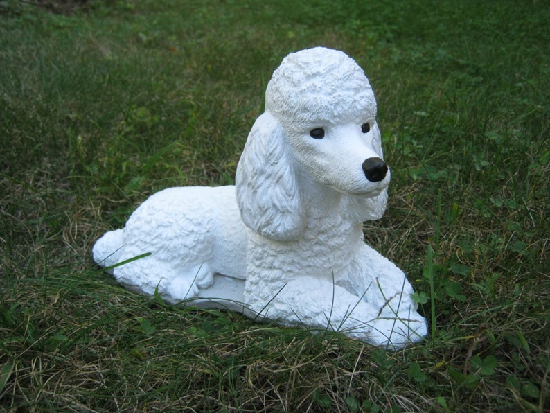 Poodle Statue Black Poodle White Poodle Cement Garden Etsy