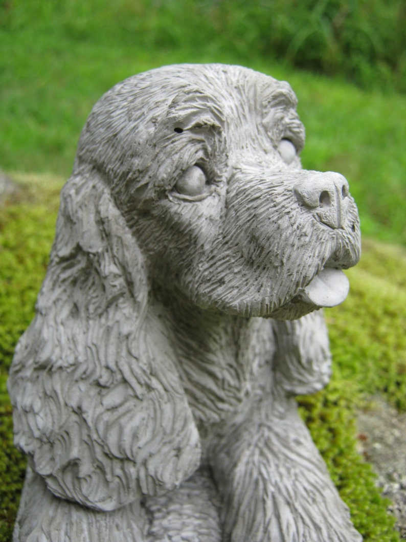 concrete spaniel statue