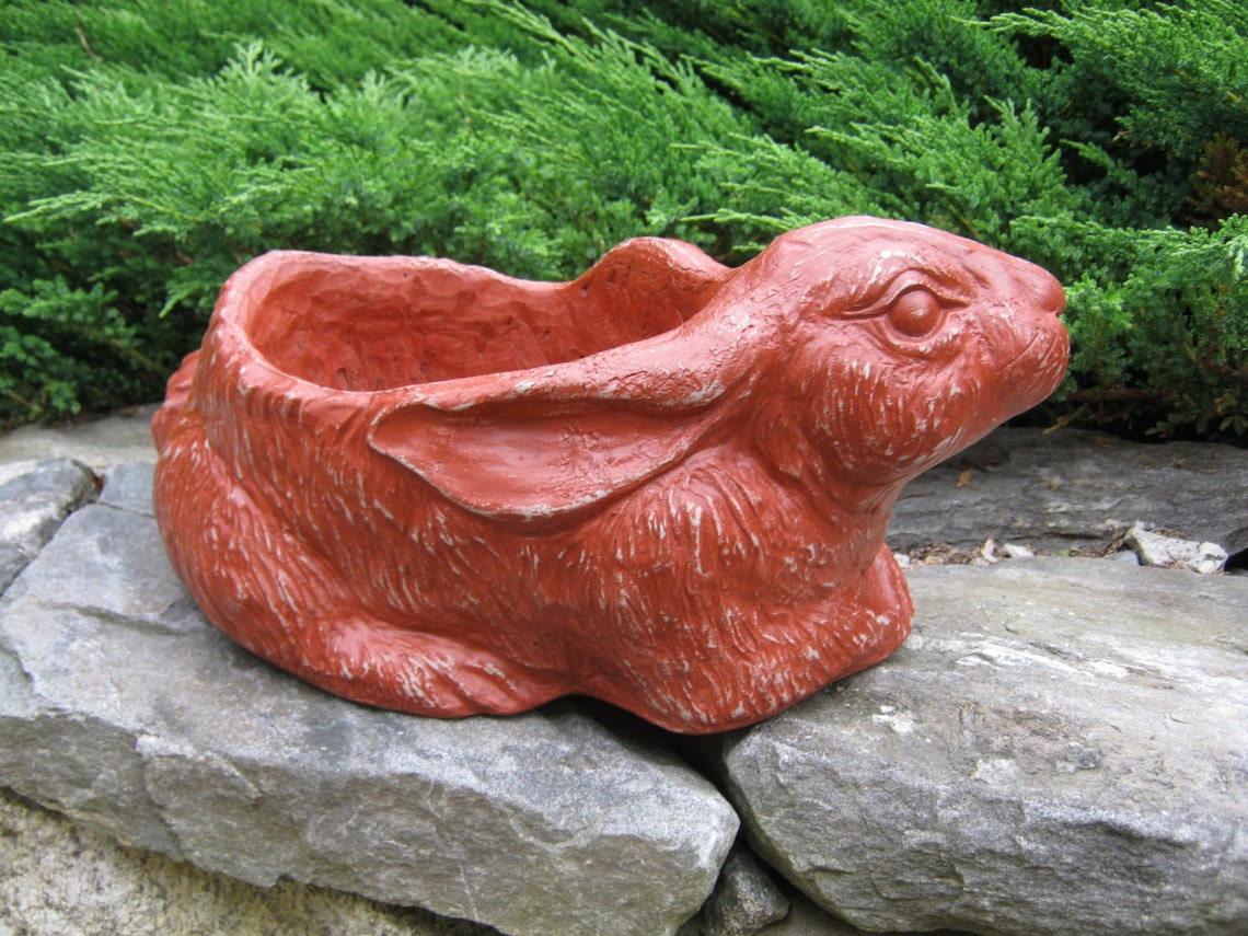 Rabbit Planter Pot Concrete Flower Pot Etsy