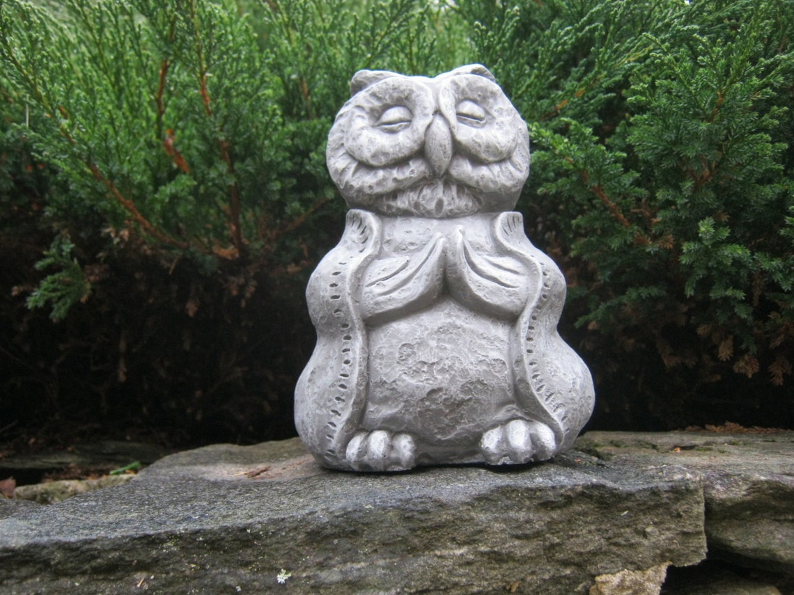 Owl Statue Buddha Like Owl Wise Owl Buddha Meditating Owl Etsy