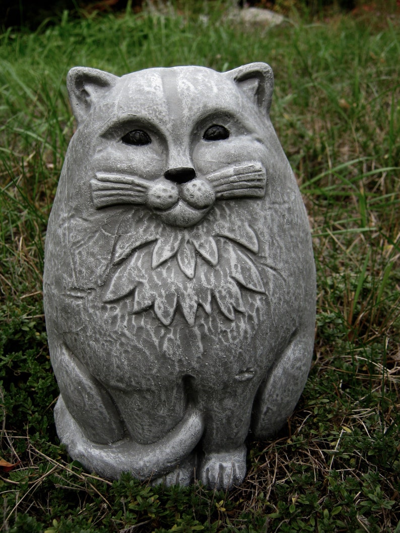 Cat Statue Large Concrete Garden Cats Cement Cat Figure - Etsy