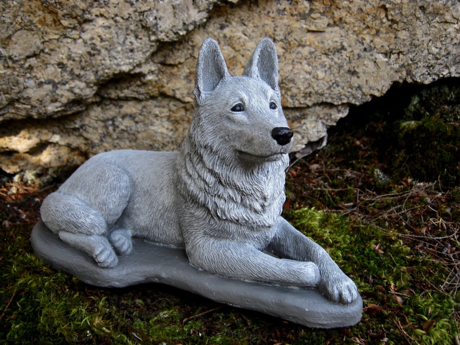 German Shepherd Statue Concrete Dog Statues Cement Statue Etsy