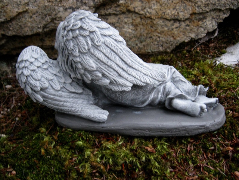 Angel Girl Reading Concrete Angel Garden Statue Cement Angel Etsy