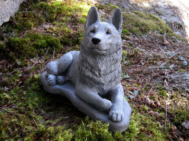 German Shepherd Statue Concrete Dog Statues Cement Statue Etsy