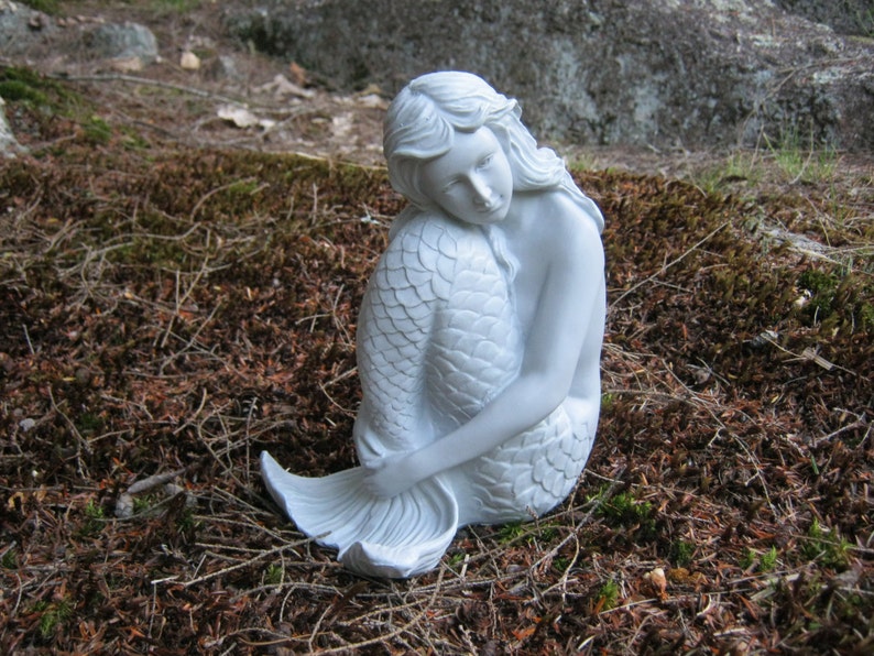 Mermaid Statue Concrete Mermaid Statues Statues Cast in Etsy