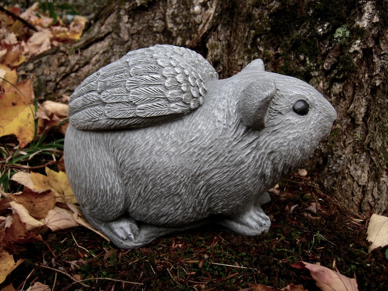 Guinea Pig Angel Statue Concrete Pig Memorial Remembrance Etsy