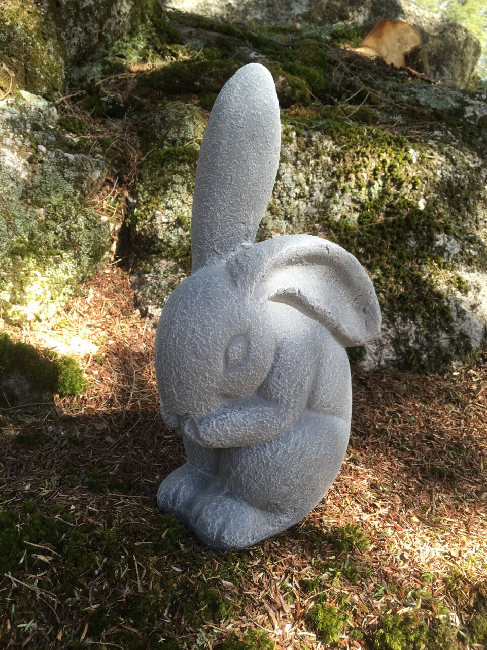 Rabbit Statue Concrete Garden Rabbits Garden Decor Cement Etsy