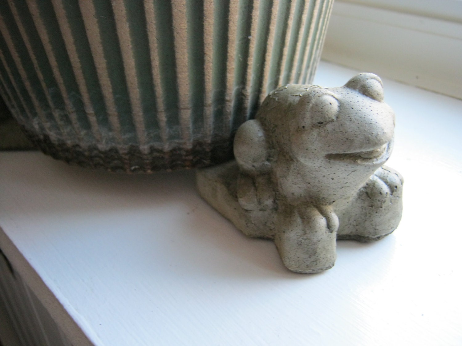 Frog Pot Risers Pot Feet Concrete Green Frogs Concrete Pot Etsy
