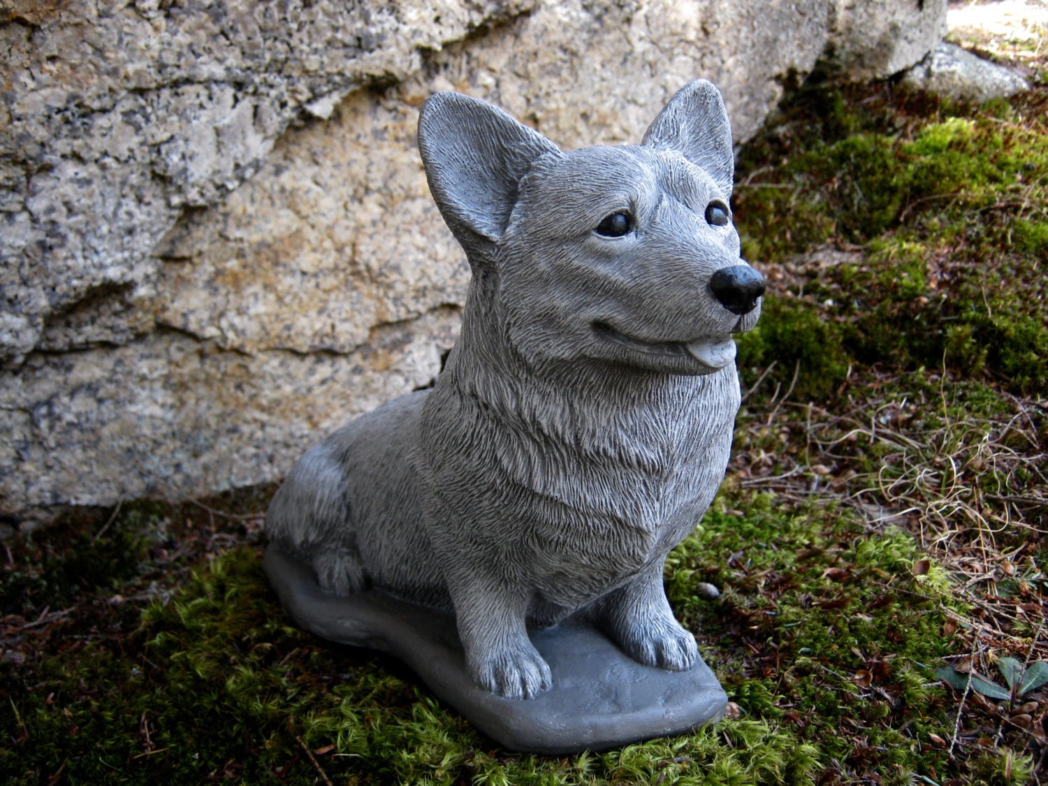 RESERVED FOR JAMES Only Corgi Statue, Concrete Pembroke Welsh