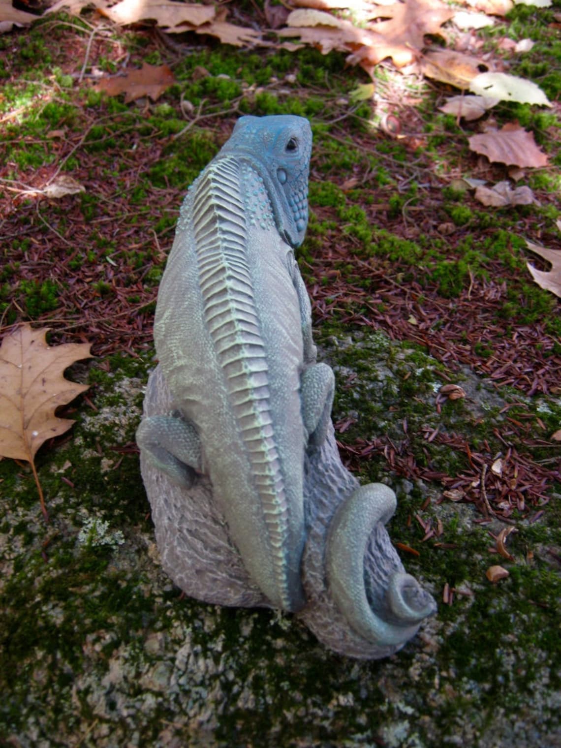 Iguana Iguana Garden Statue Reptile Garden Decor Painted Etsy Nederland