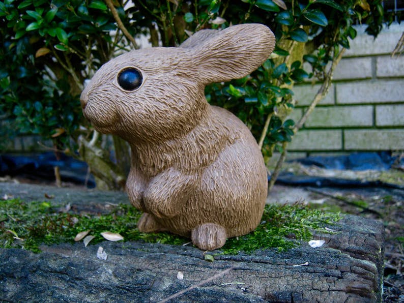 Rabbit Statue Bunny Rabbits Concrete Rabbit Figure Garden Etsy