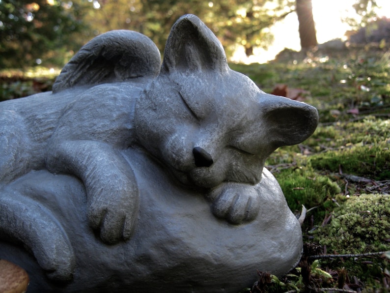 Cat Angel Statue Cat Memorial Concrete Cat Statues Cat Etsy