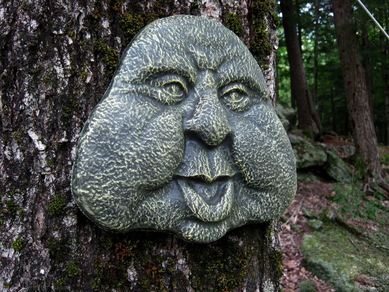 Rock Face Garden Decor Garden Art Friendly Face Concrete Etsy Italia