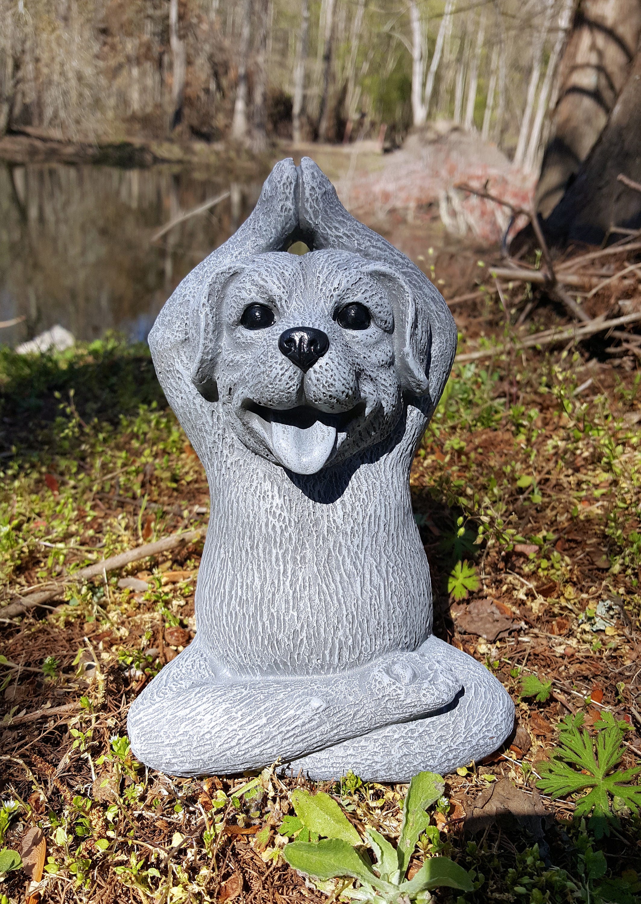 Meditating Dog Statue Yoga Dog Garden Statue Dog Buddha ...