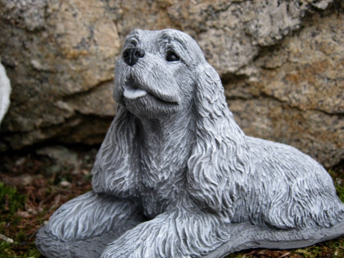 concrete spaniel statue