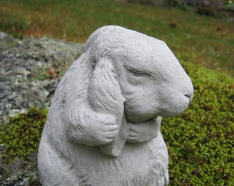 Rabbit Statue, Bunny Rabbit Figurine, Concrete Rabbit Garden Statue, Garden Rabbit Cast In Cement, Bunny Rabbit Statues, Concrete Statues.