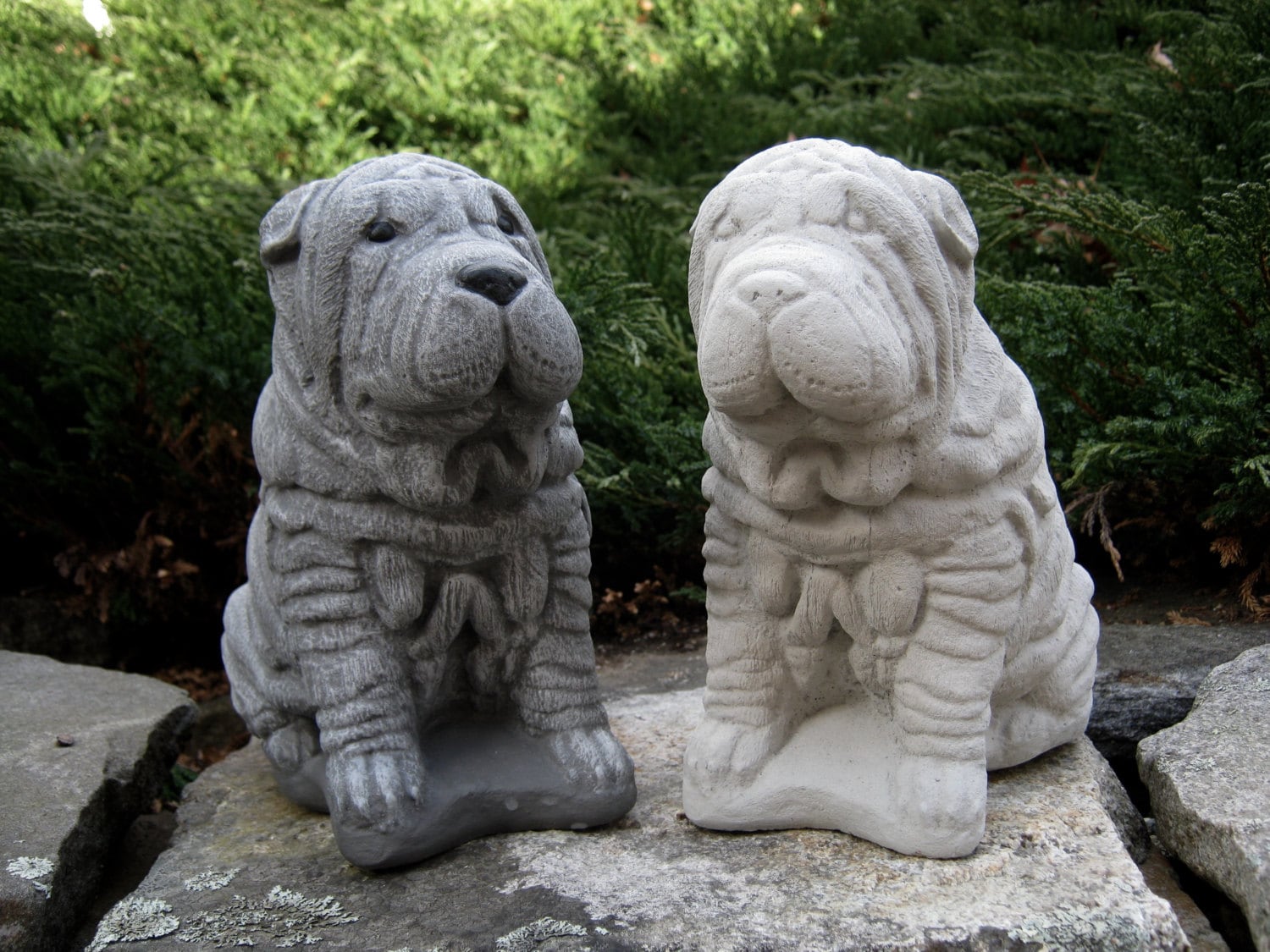Sharpei Dog Statue Concrete Dog Statues Pet Memorial Head Etsy