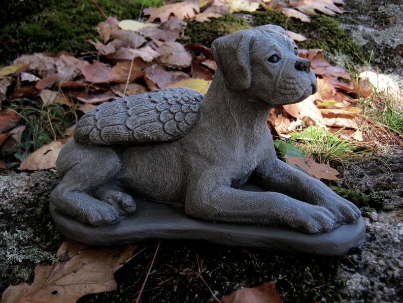 Boxer Statue Concrete Boxer Dog Boxer Dog Angel Dog Etsy