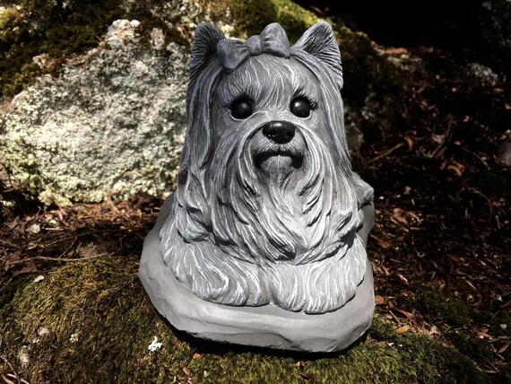 Cement Yorkshire Terrier Yorkie 8 Tall Dog Garden Art Concrete Statue Puppy Pet Memorial Cement Yorkshire Terrier Yorkie 8 Tall Dog Garden Art Concrete Statue Puppy Pet Memorial