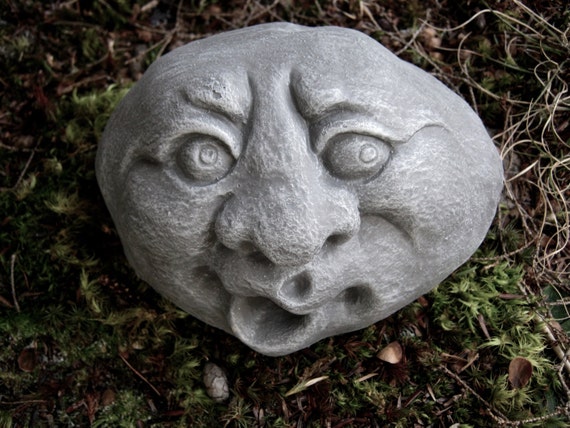 Garden Rock Face Concrete Funny Rocks With - Smiling Stone Face Garden Ornament Garden Rock Face Concrete Funny Rocks With - Smiling Stone Face Garden Ornament