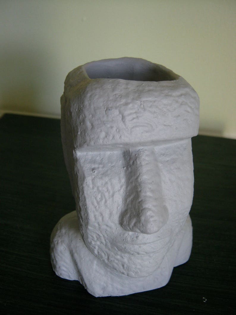 Air Plant Pot Head And Face Plant Pots Concrete Planters Cast Cement Cacti Container Succulent Plant Pot Planter Easter Island Head