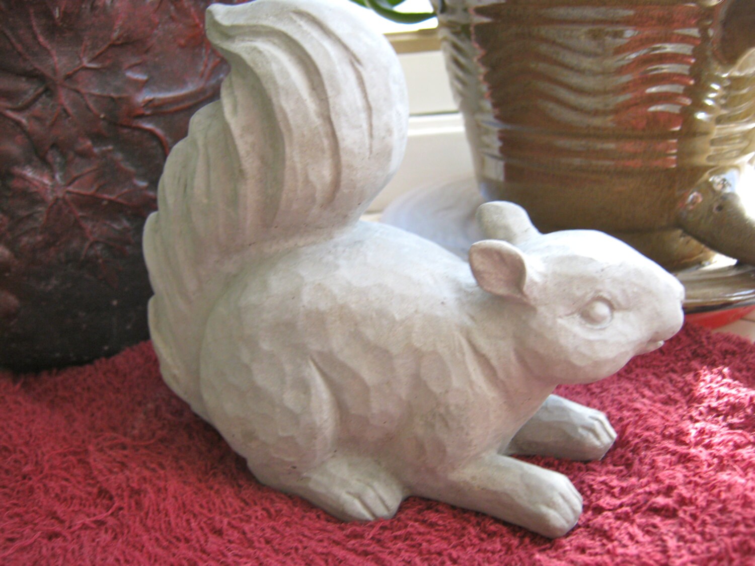 Squirrel Statue Concrete Squirrels Concrete Squirrel Figure Etsy