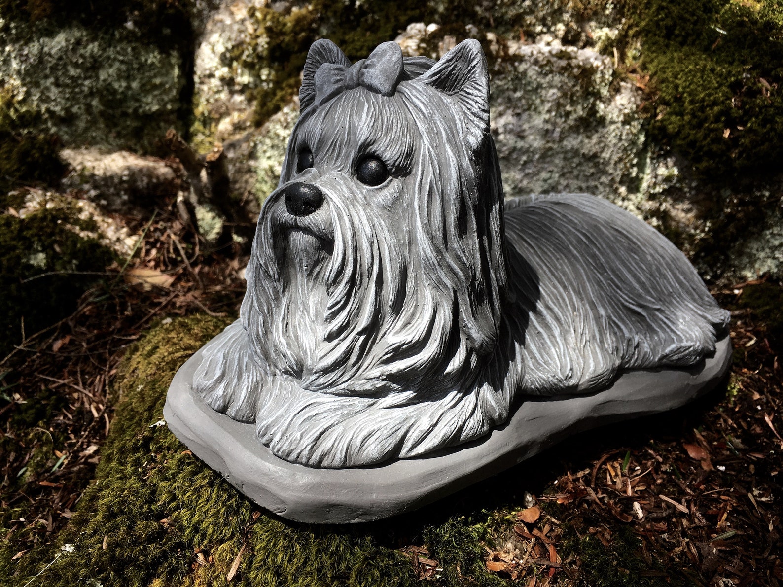 Yorkshire Terrier Statue Yorkie Statue Dog Statues Concrete Etsy