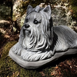 Yorkshire Terrier Statue, Yorkie Statue, Dog Statues, Concrete Yorkie Figure, Cement Dog Statue, Yorkshire Terrier, Pet Memorial Headstone.