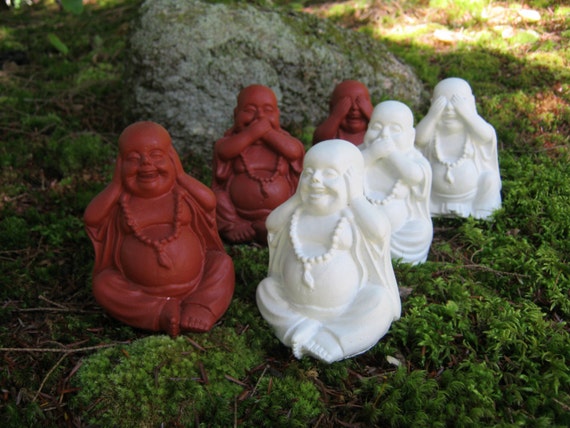 Hear No Evil Bouddha Blanc Décoration Ornement parle Voir