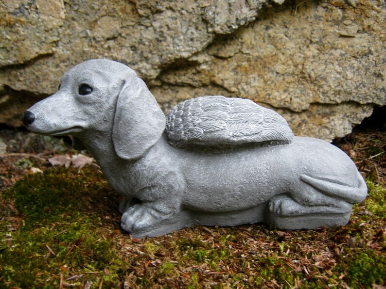Dachshund Angel Statue Dachshund Memorial Painted Doxie | Etsy