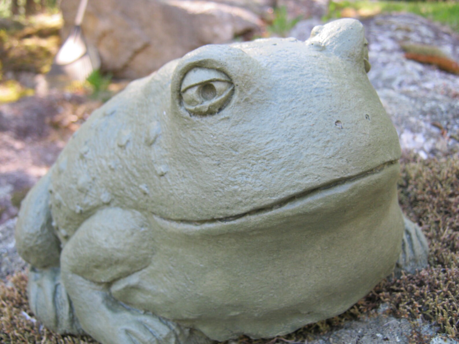 Toad Statue Large Green Toad Concrete Garden Toad Garden Etsy