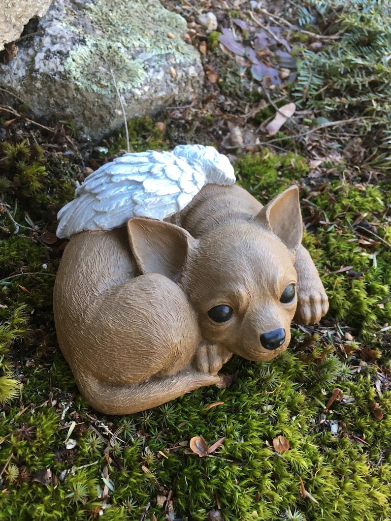 Chihuahua Angel Statue Angel Dog Concrete Dog Statues Pet Etsy