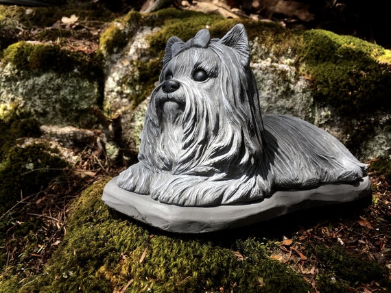 Yorkshire Terrier Small Yorkie Dog Statue Statuary Sculpture Figurine Home Decor 