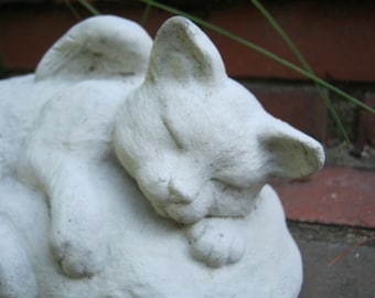 Cat Angel Statue, Pet Cat Memorial, Concrete Cat Statues, Cement Cat Figure, Pet Memorial Headstones, Cat Angels, Statues Of Cats